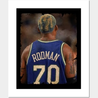 Rodman New Hairstyle Blue Posters and Art